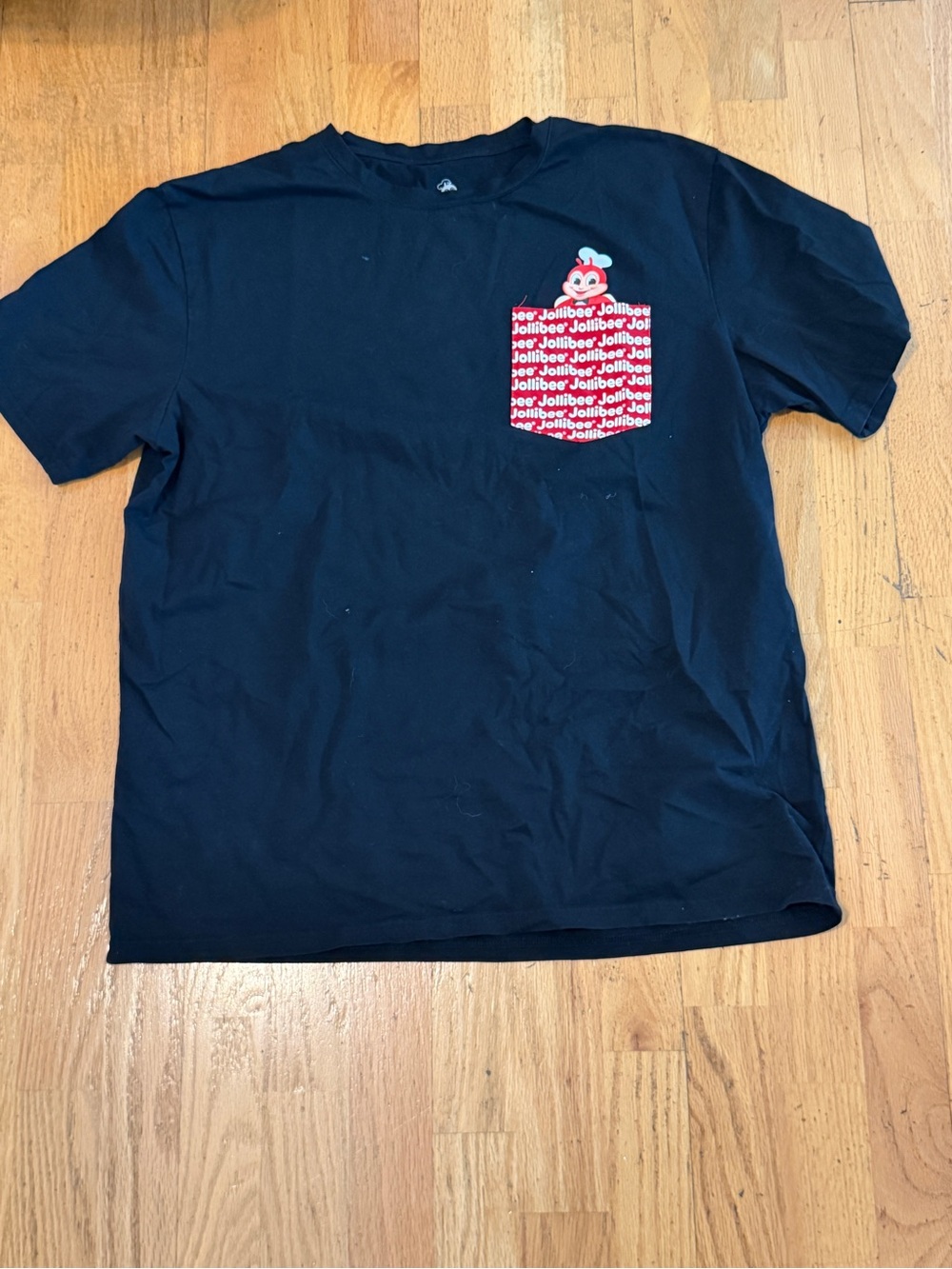Jollibee Peeking Bee Pocket T Shirt XL Black Official Logo Graphic Filipino Tee